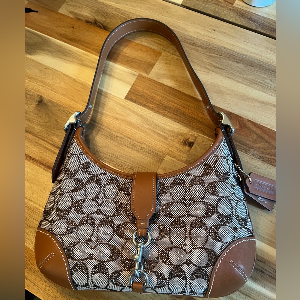 Coach Tan Signature Canvas Shoulder Bag - Picture 7 of 8
